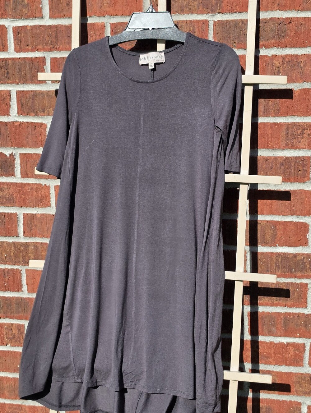 Philosophy Mist Heather Grey Short Sleeve Swing Tunic Top XS